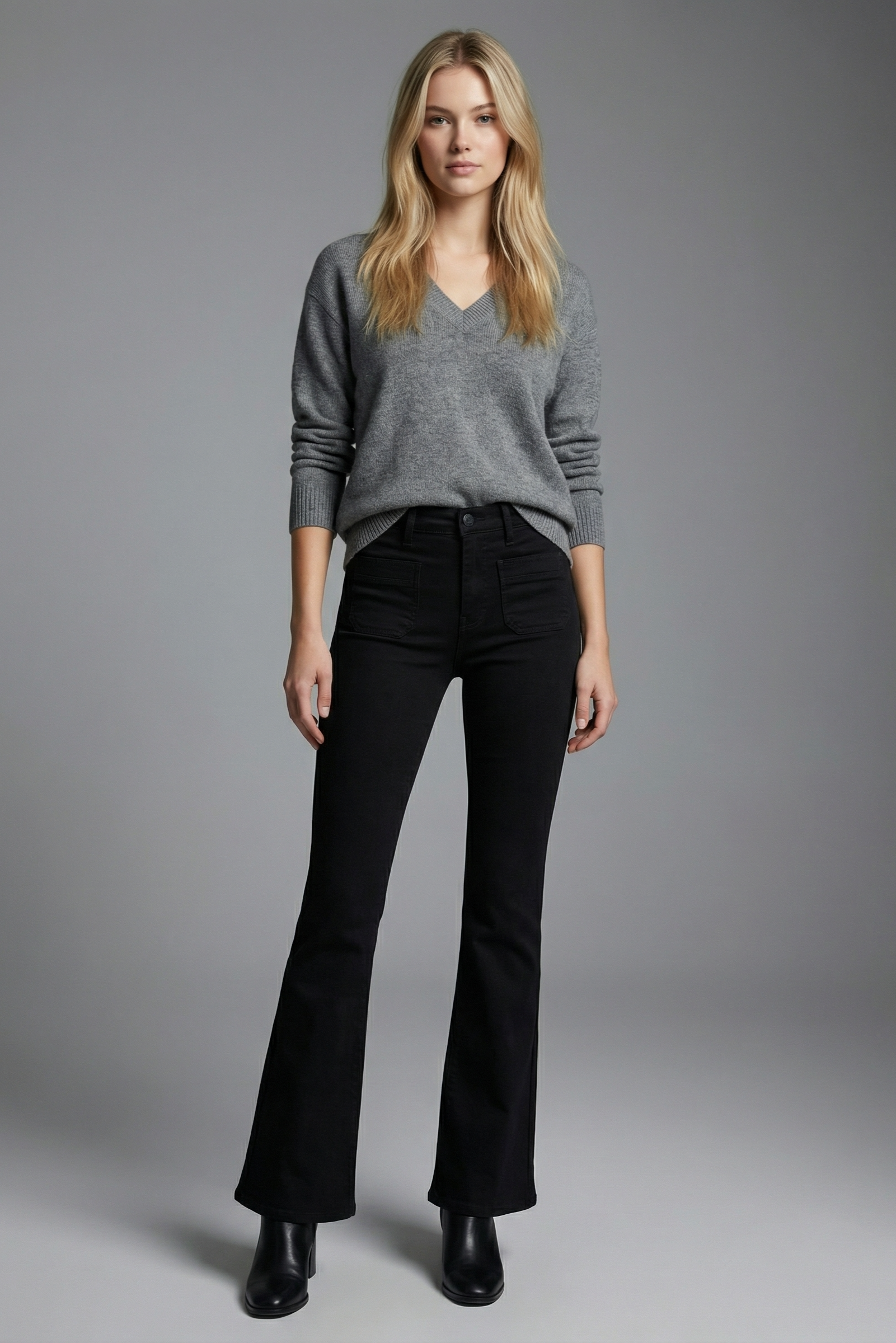 Amelie Tummy Control High Rise Bootcut Jeans - MeeeShop Women's Fashion