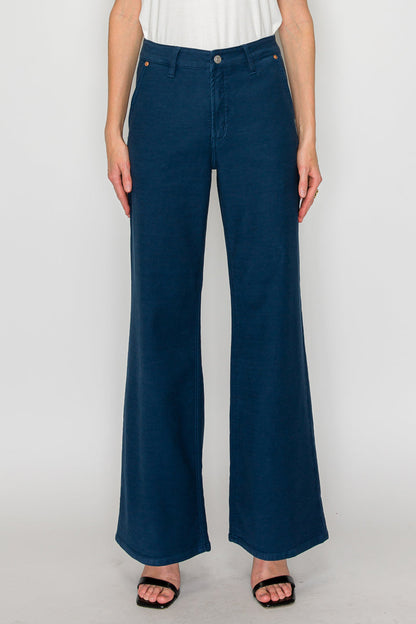 Anastasia Tummy Control High Rise Wide Flare Jeans in 5 (26) view 2 - High-Waisted (bottom)