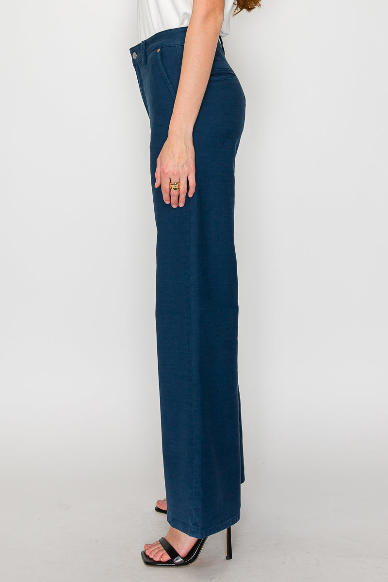 Anastasia Tummy Control High Rise Wide Flare Jeans in 7 (27) view 3 - High-Waisted (bottom)