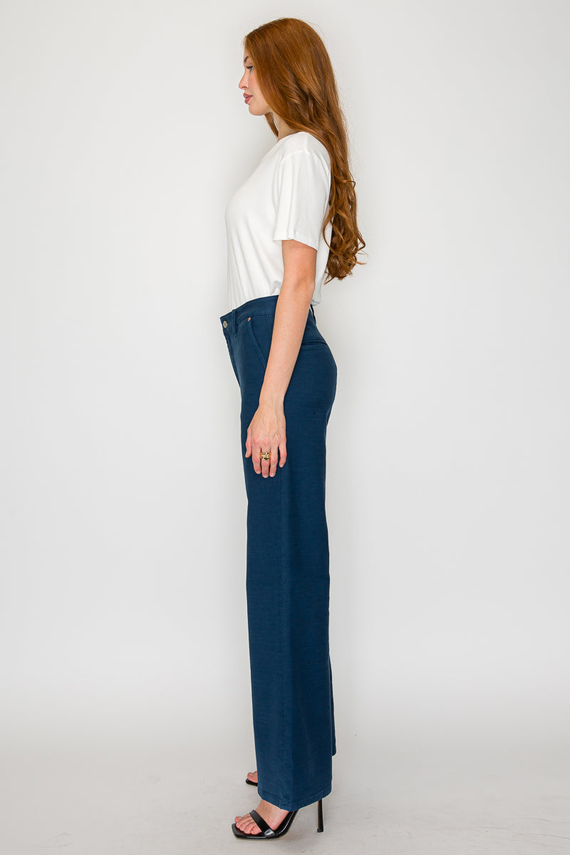Anastasia Tummy Control High Rise Wide Flare Jeans in 13 (30) view 6 - High-Waisted (bottom)