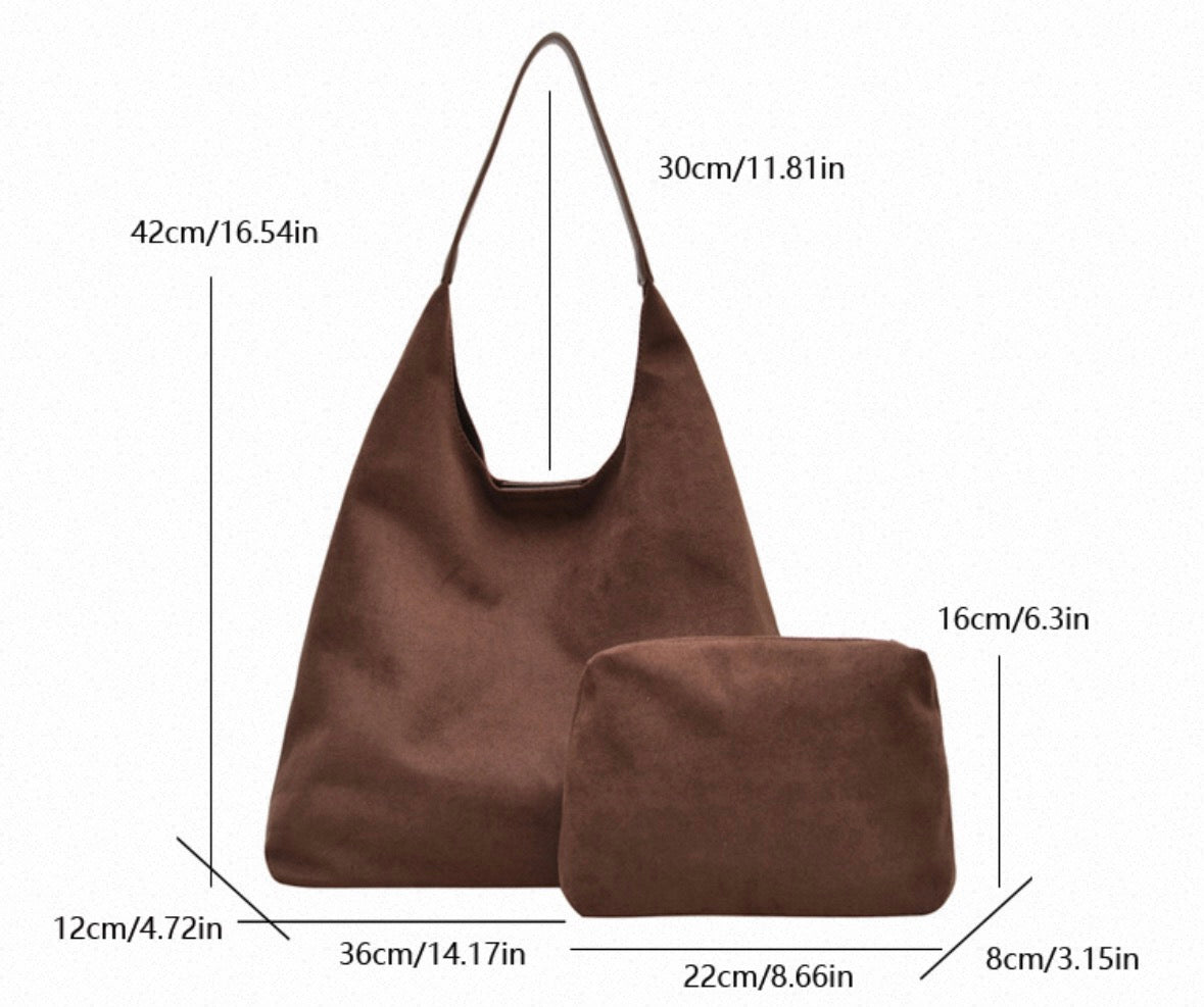 Andrea 2-in-1 Suede Hobo Shoulder Bag view 27