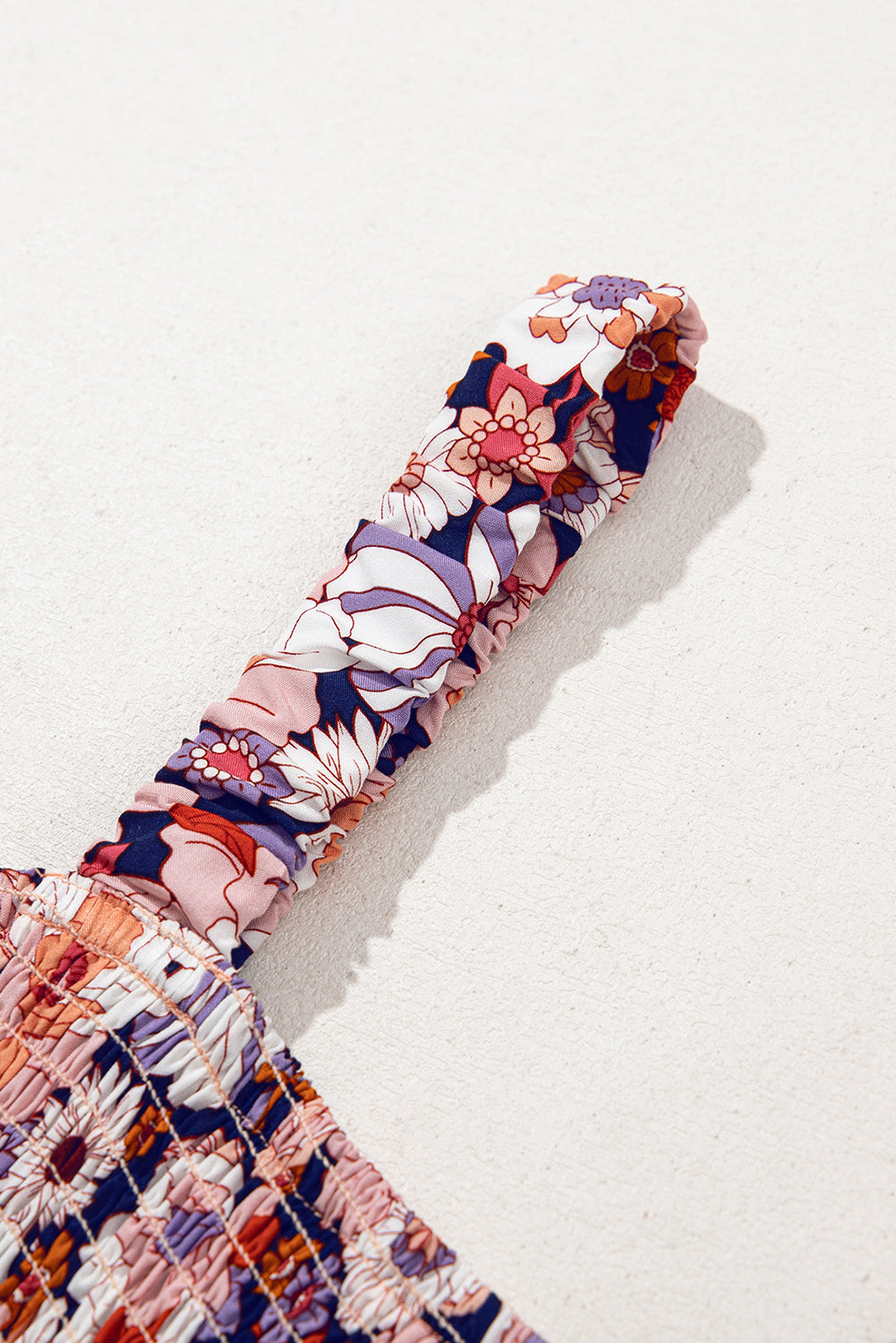 Angelica Square Neckline Stretch High Waist Jumpsuit - Pink Floral view 9 (dress) - floral jumpsuit, pi - shop at us.meeeshop