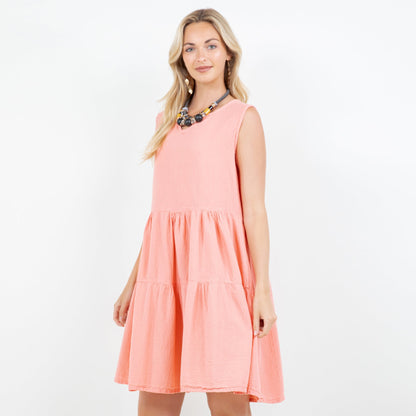 Anjanette Dress - 100% Cotton Gauze in Lilac Frost/ Size OSFM view 12 - Anjanette Model