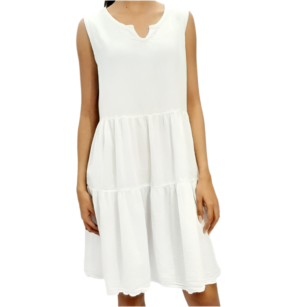 Anjanette Dress - 100% Cotton Gauze in Lime Frost/ Size OSFM view 13 - Anjanette Model