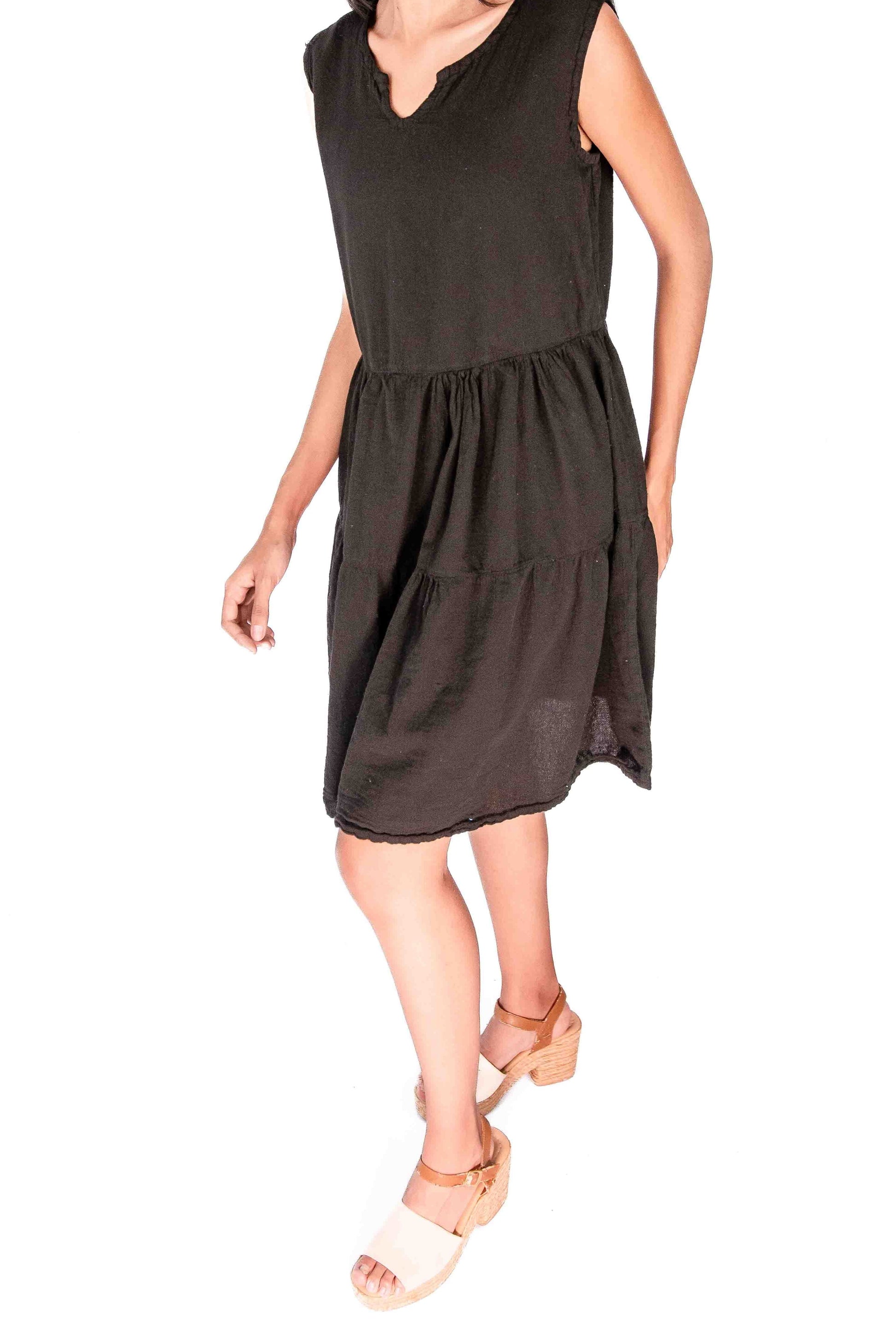Anjanette Dress - 100% Cotton Gauze in Peacock/ Size OSFM view 17 - Anjanette Model