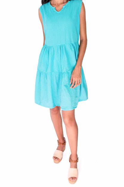 Anjanette Dress - 100% Cotton Gauze in Sage/ Size OSFM view 19 - Anjanette Model