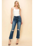 Ariel High Rise Stretch Distressed Straight Jeans 1 (24) (bottom) - straight jeans, distressed straight - shop at us.meeeshop