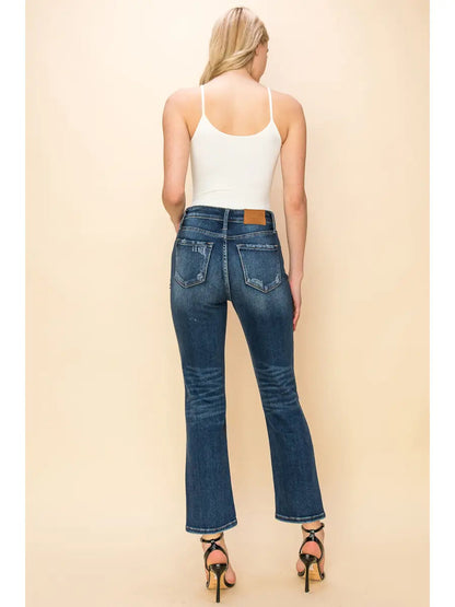 Ariel High Rise Stretch Distressed Straight Jeans in 5 (26) view 3 - High-Waisted (bottom)