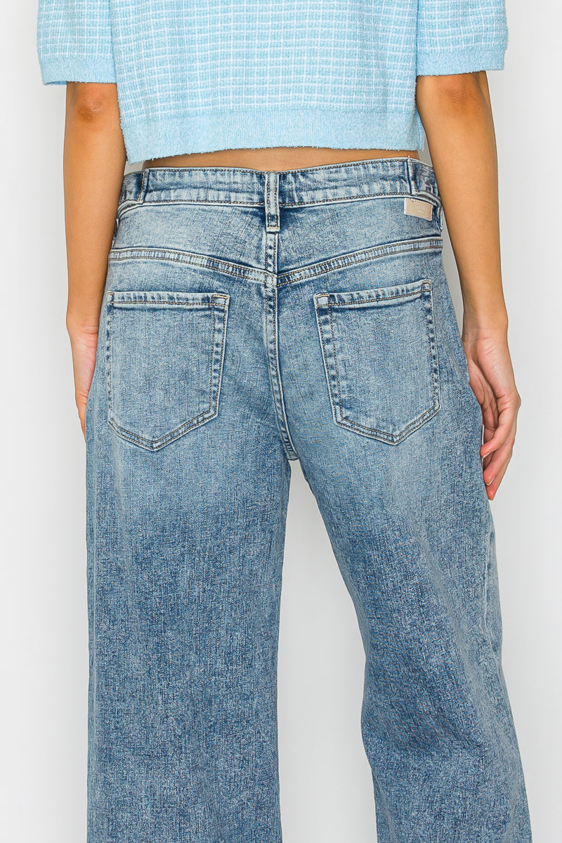 Artemis Vintage Adjustable Waistband High Rise Baggy Wide Jeans view 9 - High-Waisted - Adjustable Waistband Jeans For Women