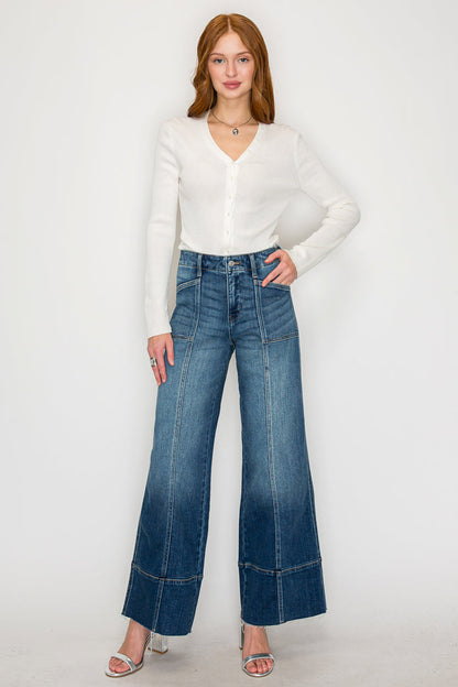 Artemis Vintage Aurora Tummy Control Eco Friendly Fabric Slim Palazzo Jeans (dark Wash) in 1 (24) - Curvy Fit - Wash Jeans