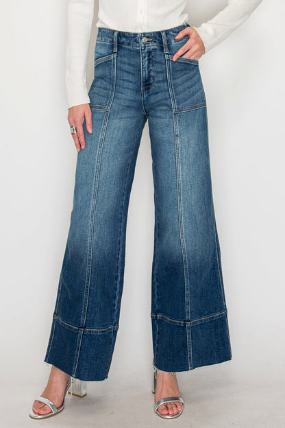 Artemis Vintage Aurora Tummy Control Eco Friendly Fabric Slim Palazzo Jeans (dark Wash) in 7 (27) view 4 - Curvy Fit