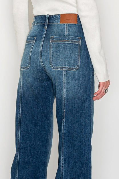 Artemis Vintage Aurora Tummy Control Eco Friendly Fabric Slim Palazzo Jeans (dark Wash) view 9 - Curvy Fit - Wash Jeans