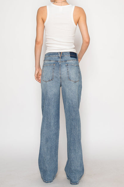 Artemis Vintage Blue by Artemis Slim Ultra High Rise 90's Straight Jeans in 5 (26) view 3 - High-Waisted - Blue Artemis Jeans
