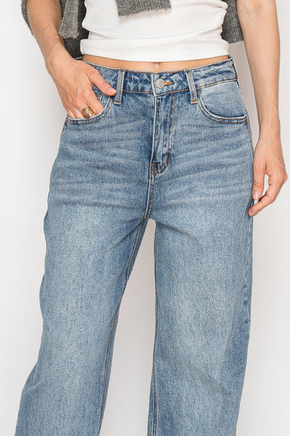 Artemis Vintage Blue by Artemis Slim Ultra High Rise 90's Straight Jeans in 13 (30) view 7 - High-Waisted (bottom)