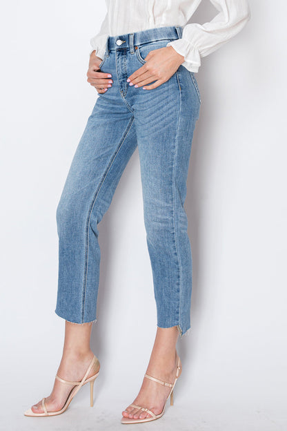 Artemis Vintage Cecilia Tummy Control High Rise Slim Straight Jeans in 5 (26) view 3 - High-Waisted (bottom)