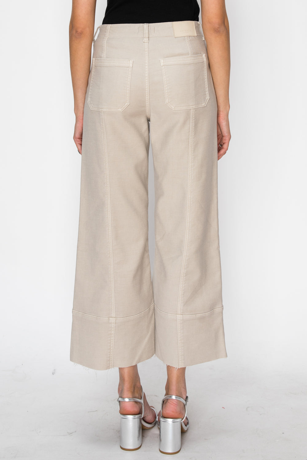 Artemis Vintage High Rise Slim Crop Palazzo Jeans in OFF WHITE view 4 - High-Waisted - High Rise Jeans Women (bottom)