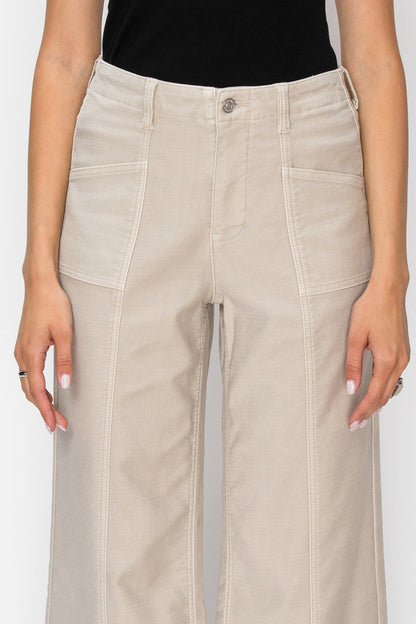 Artemis Vintage High Rise Slim Crop Palazzo Jeans in OFF WHITE view 8 - High-Waisted - High Rise Jeans Women (bottom)