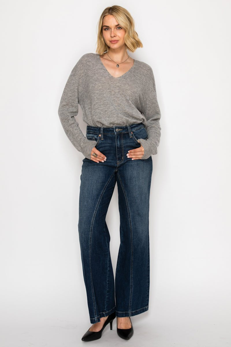 Artemis Vintage Hybrid Stretch Ripped Ultra High Rise Relaxed Flare Jeans view 9 - High-Waisted - Hybrid Jeans Stretch