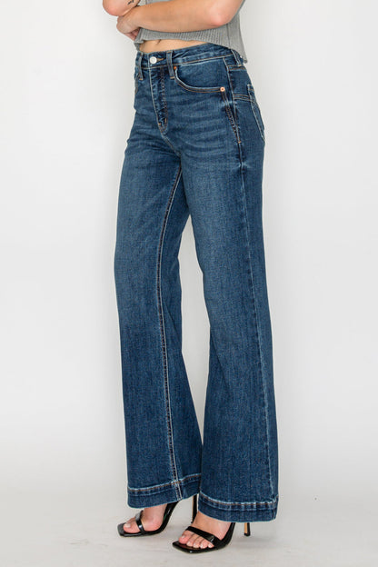 Artemis Vintage Josephine Tummy Control High Rise Relaxed Holly Flare Jeans in 11 (29) view 6 - High-Waisted (bottom)