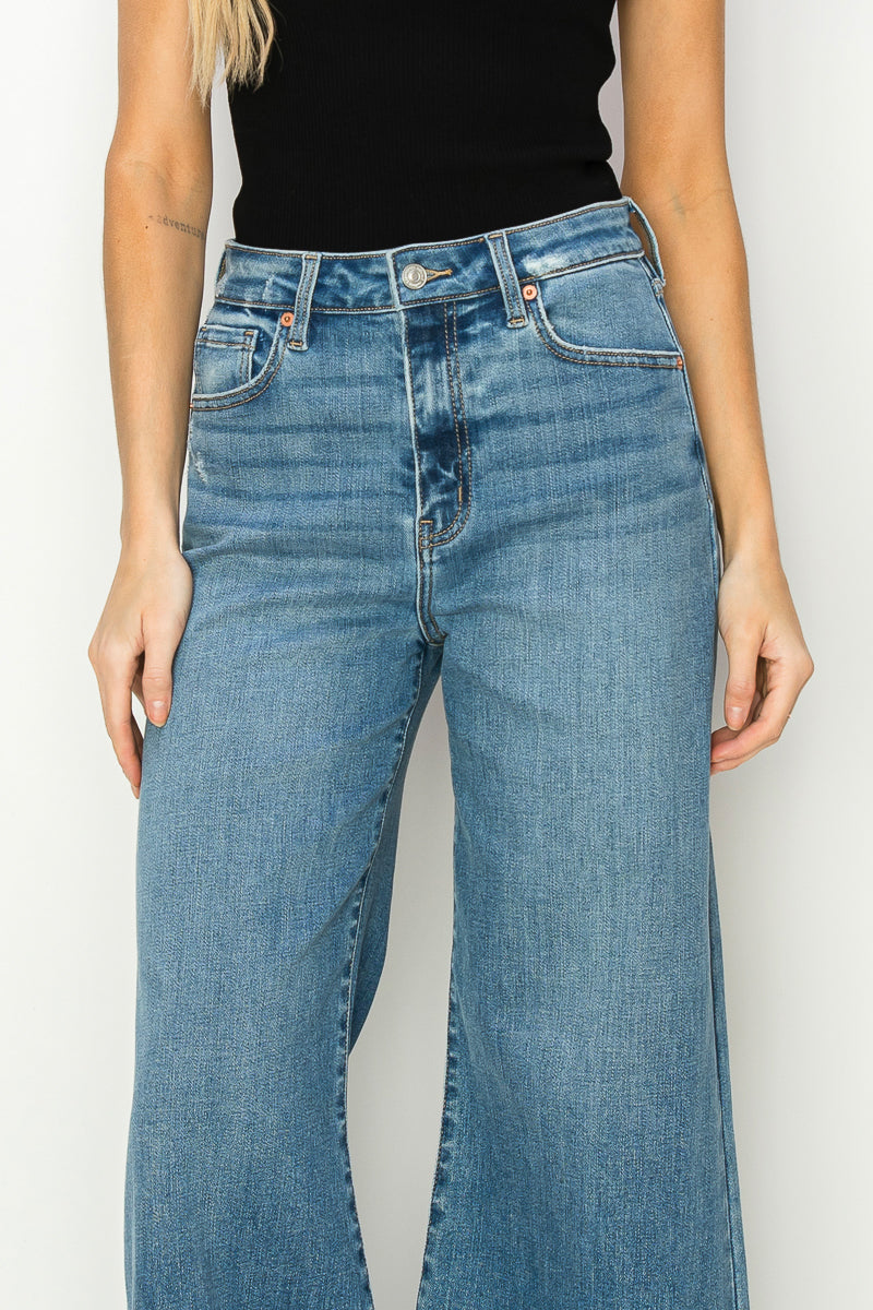 Artemis Vintage Noa High Rise Crop Palazzo Jeans view 4 - High-Waisted - Noa High Waist Ankle Straight Jeans (bottom)
