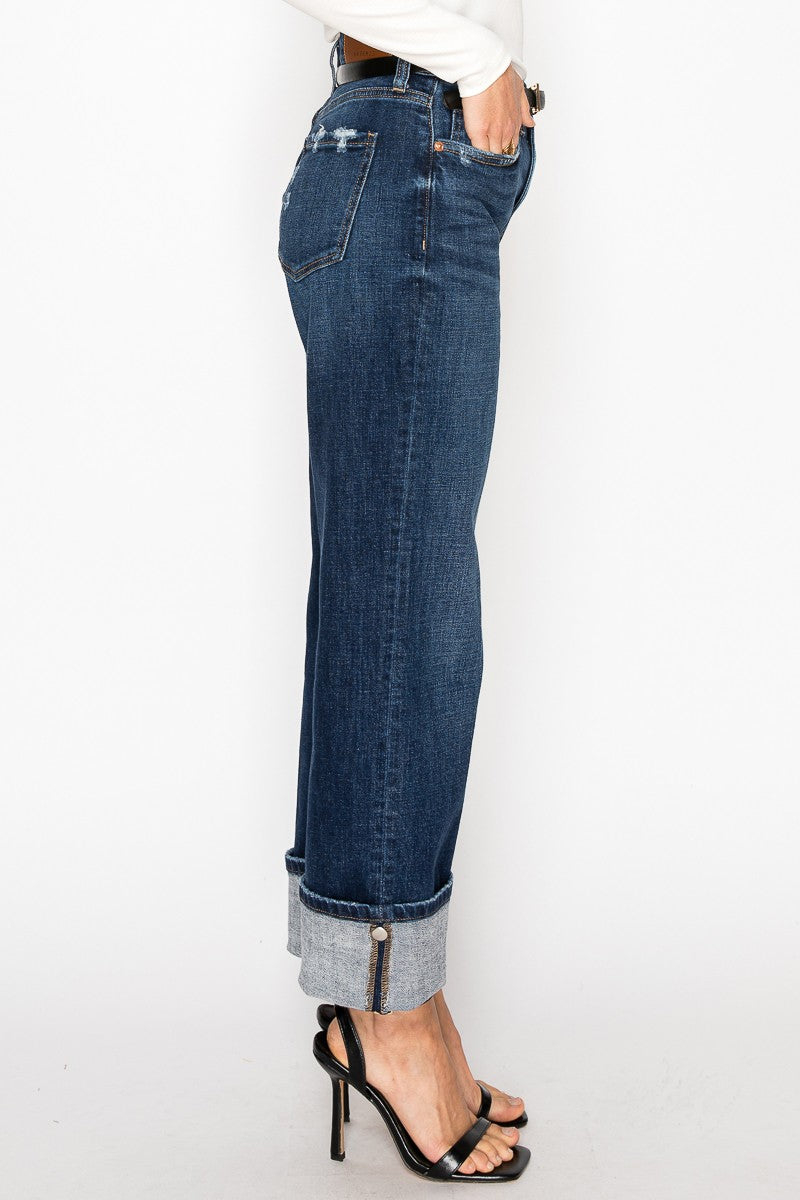 Artemis Vintage Noelle Inseam Transform High Rise Relaxed Straight Leg Jeans in 5 (26) view 3 - High-Waisted (bottom)