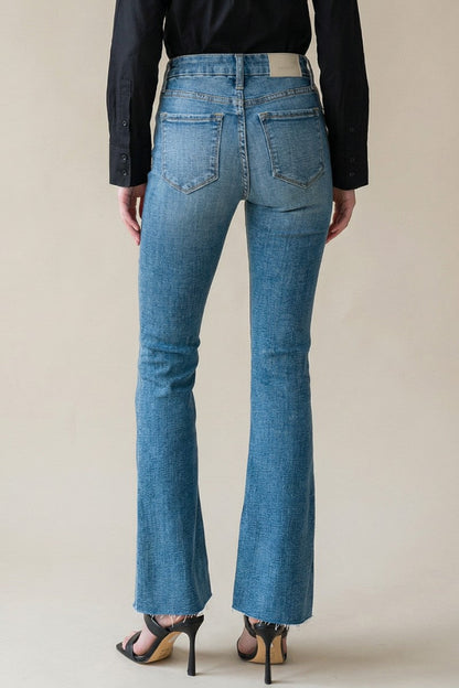 Artemis Vintage Paisley High Rise Flare Jeans (reg & Plus) in 3 (25) view 3 - High-Waisted - Paisley High Rise Jeans