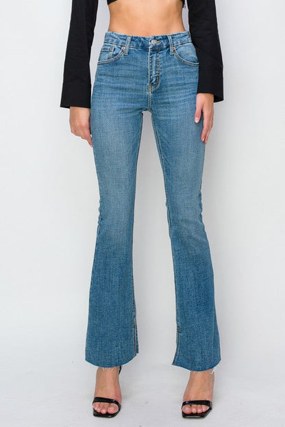 Artemis Vintage Paisley High Rise Flare Jeans (reg & Plus) in 5 (26) view 4 - High-Waisted - Paisley High Rise Jeans