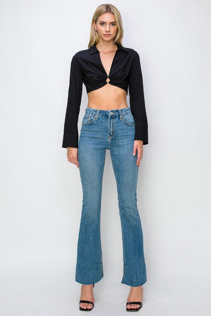 Artemis Vintage Paisley High Rise Flare Jeans (reg & Plus) in 11 (29) view 7 - High-Waisted - Paisley High Rise Jeans