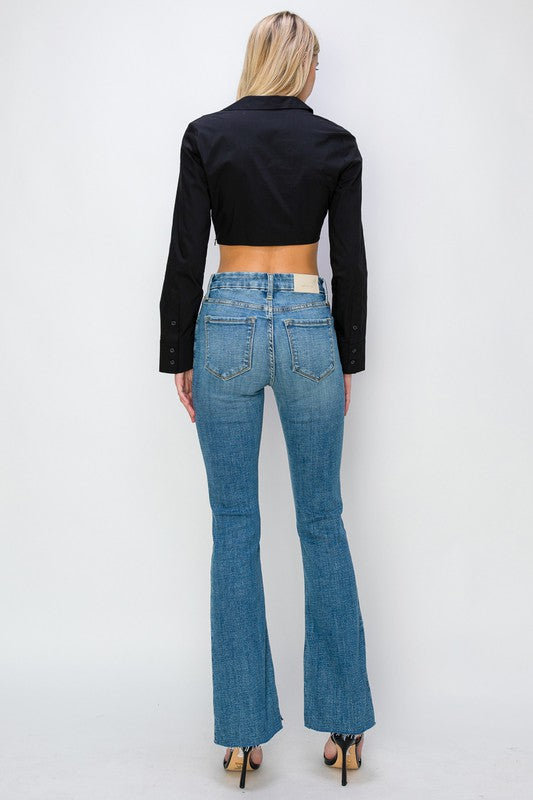 Artemis Vintage Paisley High Rise Flare Jeans (reg & Plus) in 13 (30) view 8 - High-Waisted - Paisley High Rise Jeans