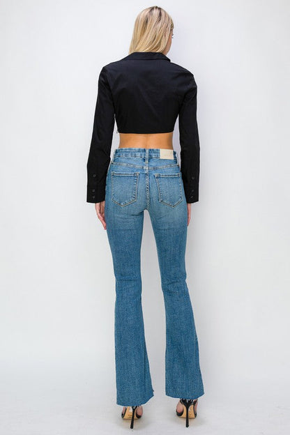 Artemis Vintage Paisley High Rise Flare Jeans (reg & Plus) in 13 (30) view 8 - High-Waisted - Paisley High Rise Jeans