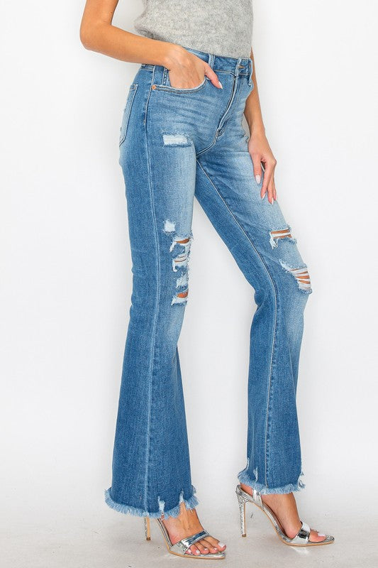 Artemis Vintage Stellar High Rise Flare Jeans in 1 (24) view 3 - High-Waisted - Stella High Rise Jeans (bottom)