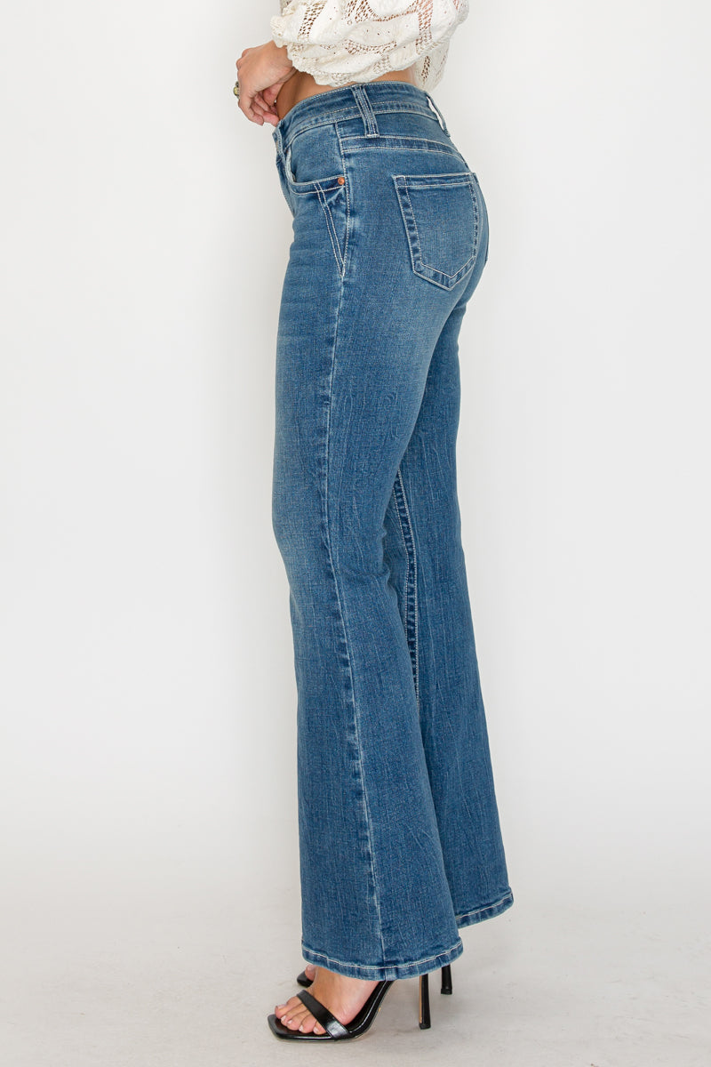 Artemis Vintage Stevie Tummy Control High Rise Slim Flare Jeans (medium Wash) in 9 (28) view 5 - High-Waisted - Wash Jeans