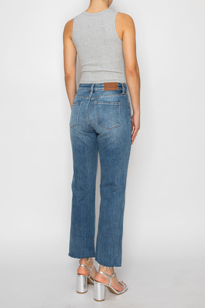 Artemis Vintage Tummy Control High Rise Straight with Single Cuff Jeans in 13 (30) view 7 - High-Waisted (bottom)