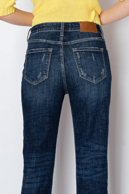 Artemis Vintage Zephyra Tummy Control High Rise Stretch Straight W/ Single Cuff Jeans in 13 (30) view 7 - High-Waisted