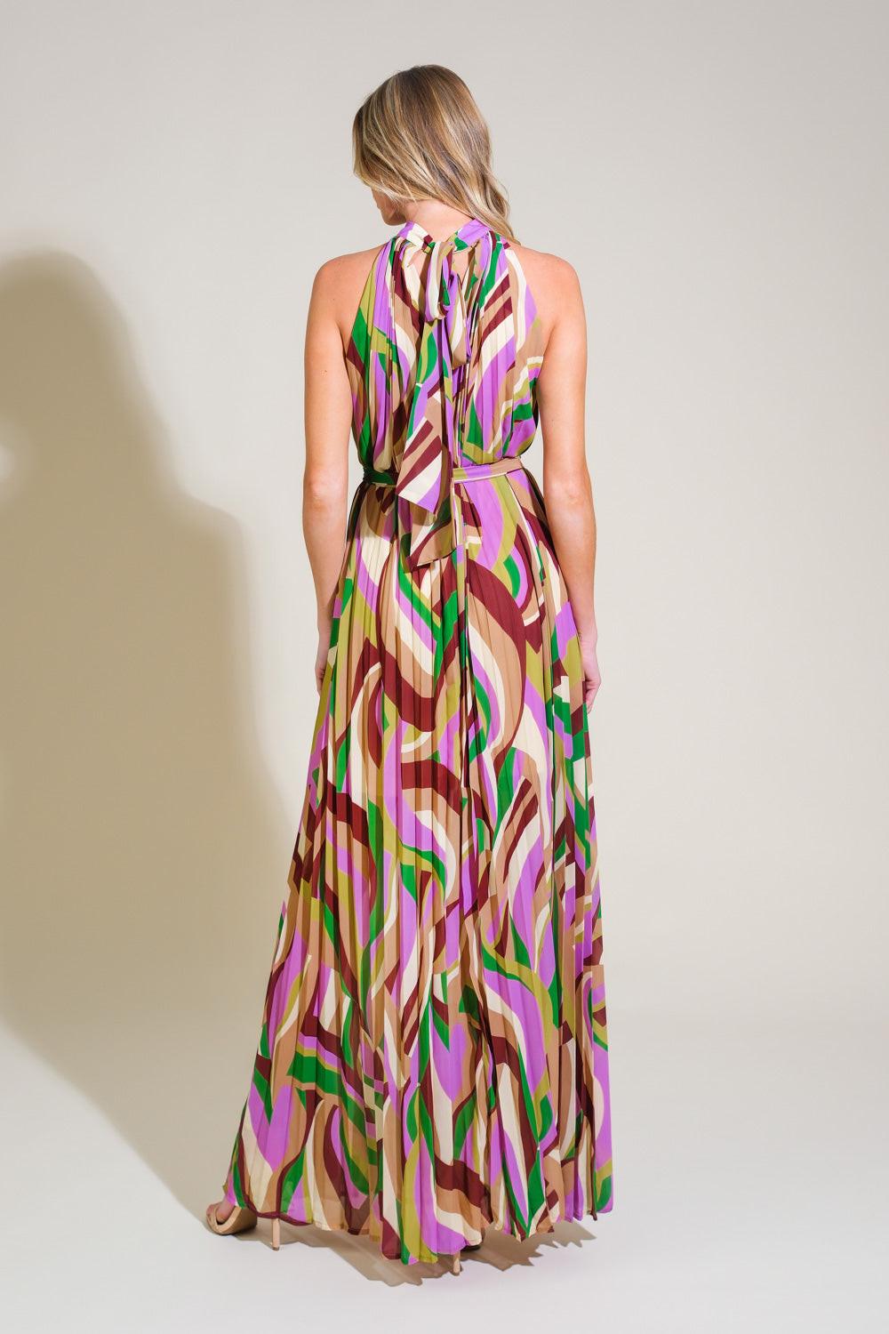 As Time Goes by Woven Maxi Dress in GREEN BURGUNDY view 4 - Time Flies Dress Up