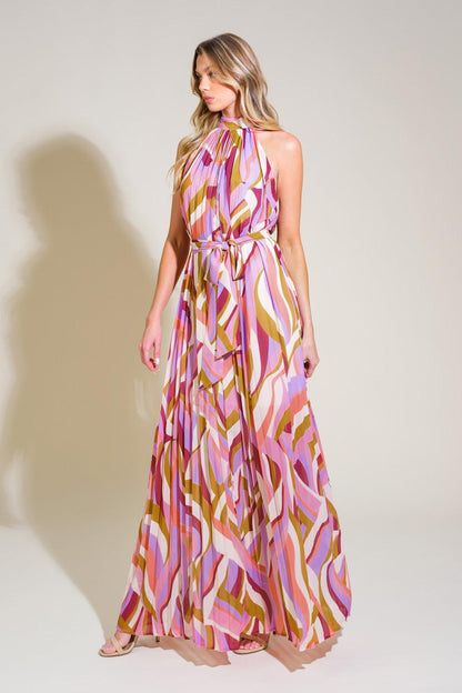 As Time Goes by Woven Maxi Dress in GREEN BURGUNDY view 5 - Time Flies Dress Up