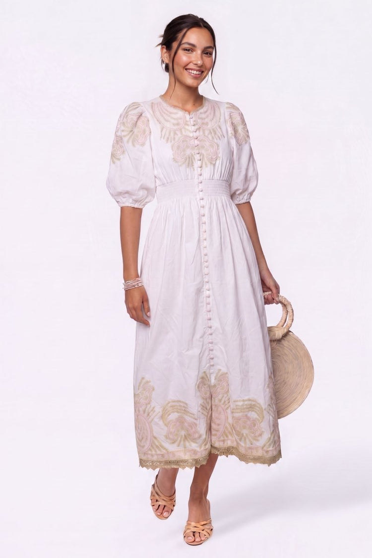 Ashley Dress (ivory Pink) S view 2 (dress) - laura ashley ivory dress, laura ashley ivory dressing tabl - shop at us.meeeshop