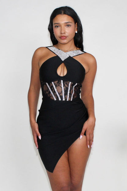 Athina Embellished Bandage Mini Dress view 5 - Athena Embellished Dress