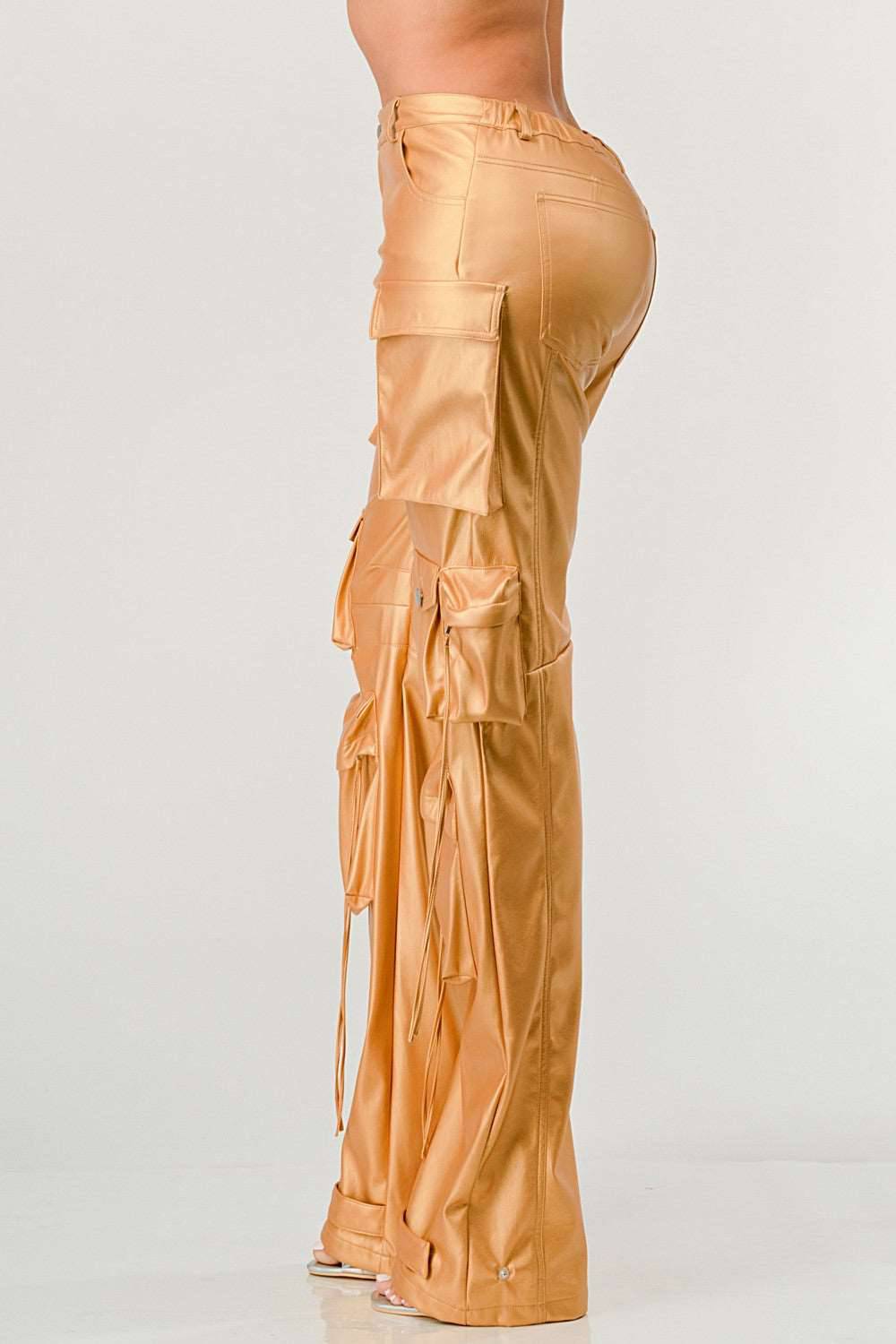 Athina Famous Pu Leather Cargo Pants view 4 (bottom)
