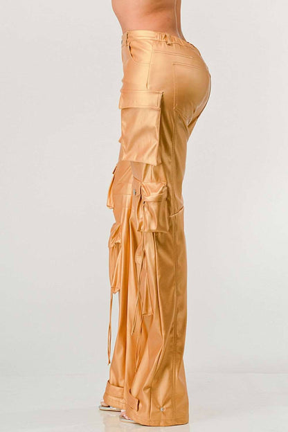 Athina Famous Pu Leather Cargo Pants view 4 (bottom)