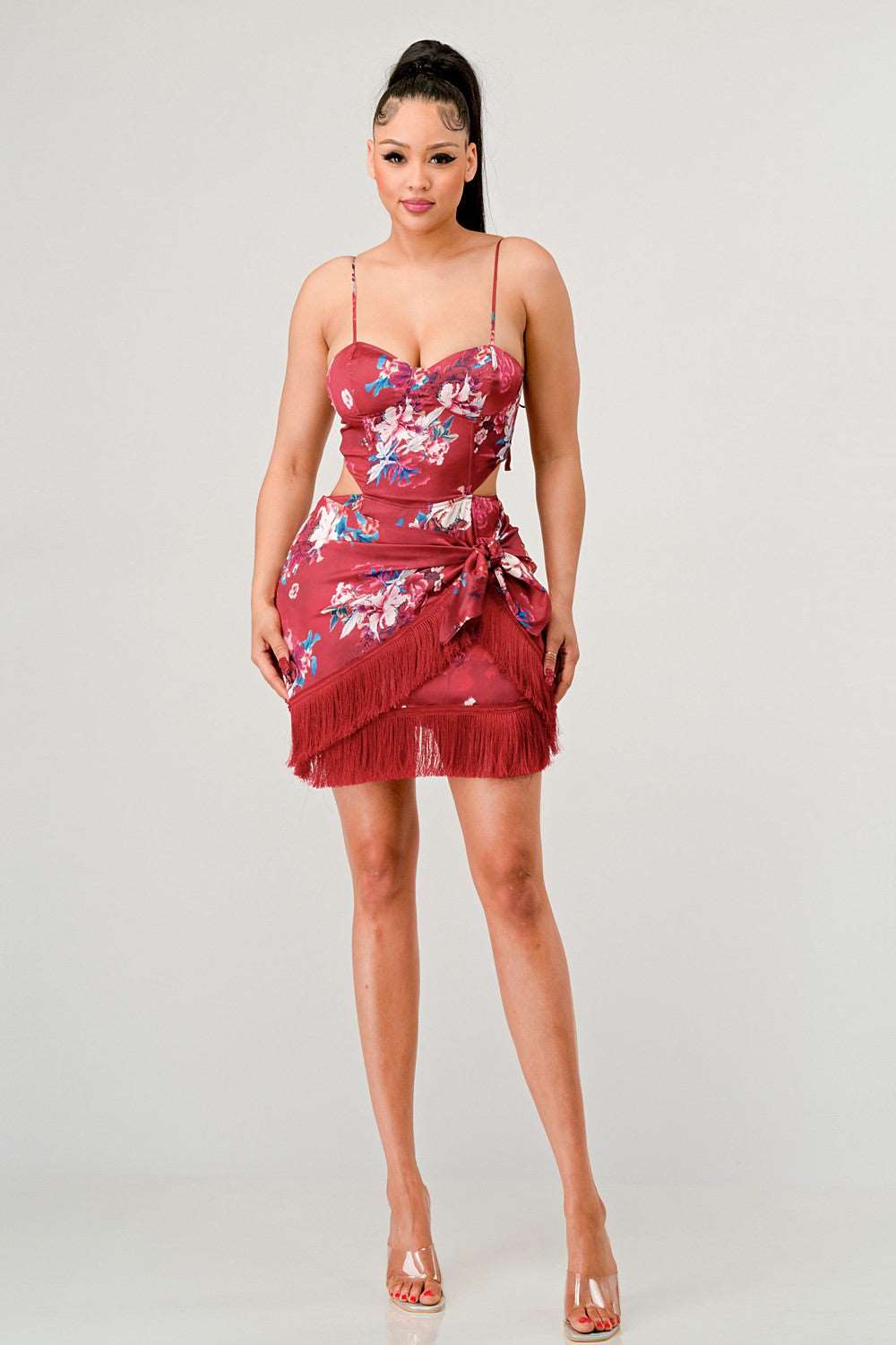 Athina Kimono Floral Print Mini Dress in Medium view 2
