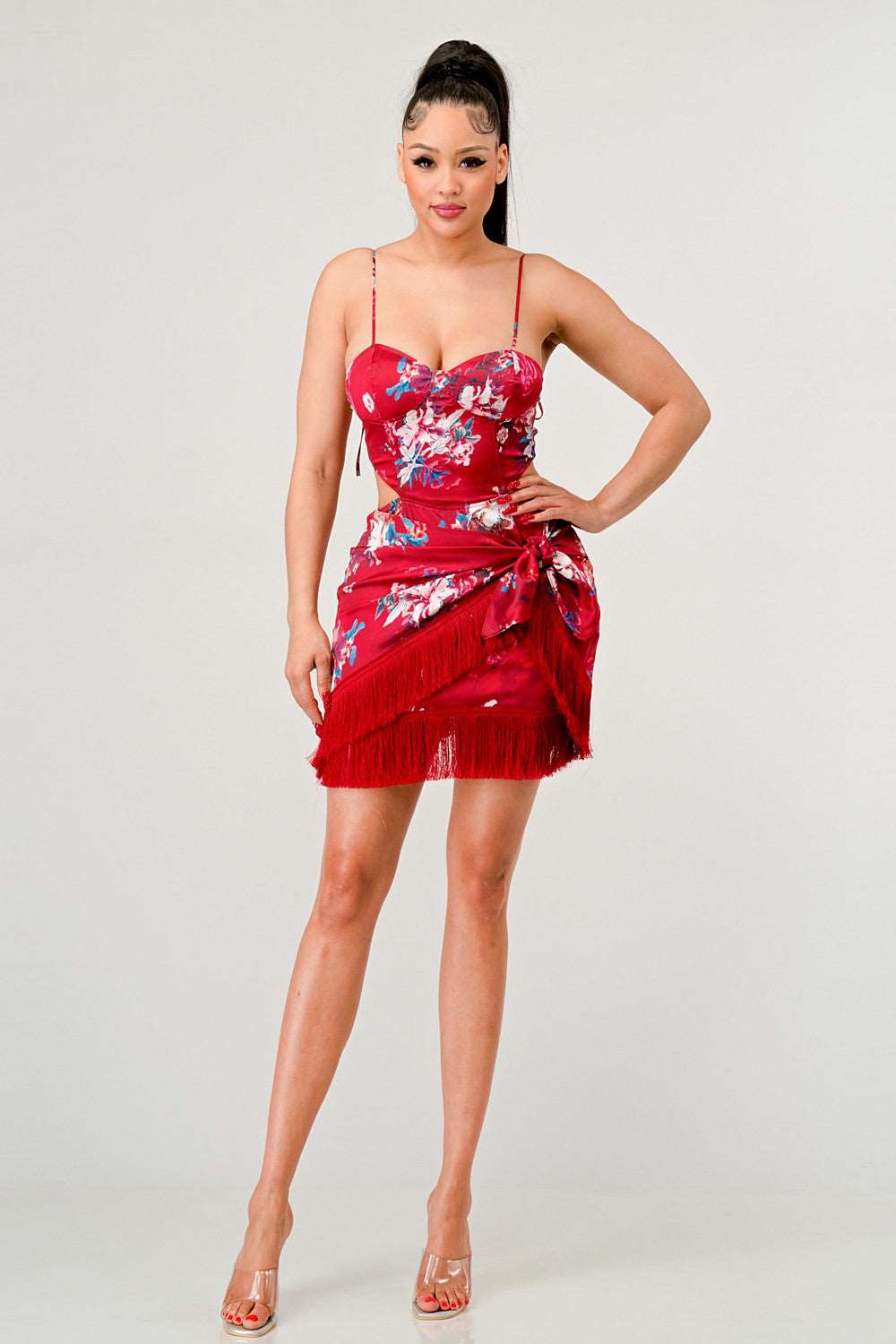 Athina Kimono Floral Print Mini Dress Top in Small - Top Dress