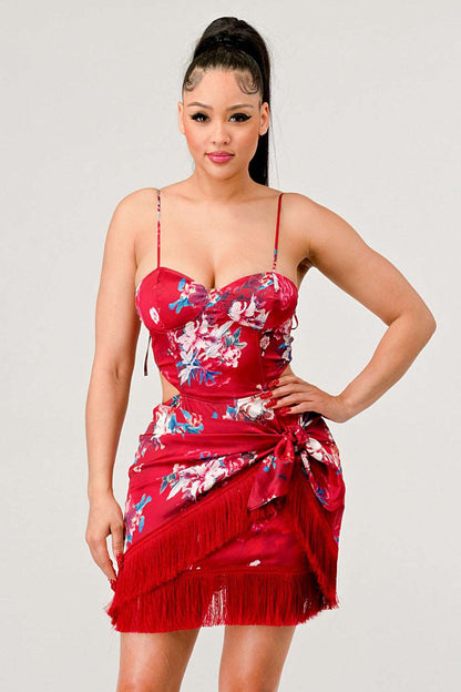 Athina Kimono Floral Print Mini Dress view 6