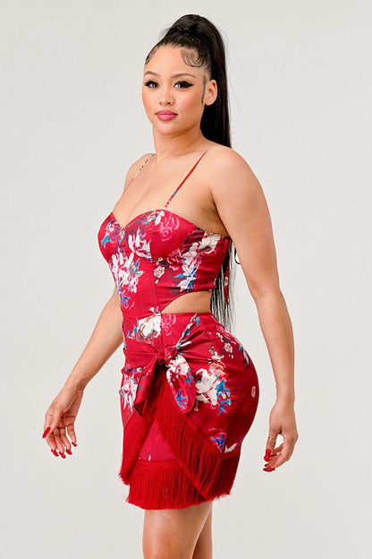 Athina Kimono Floral Print Mini Dress view 8