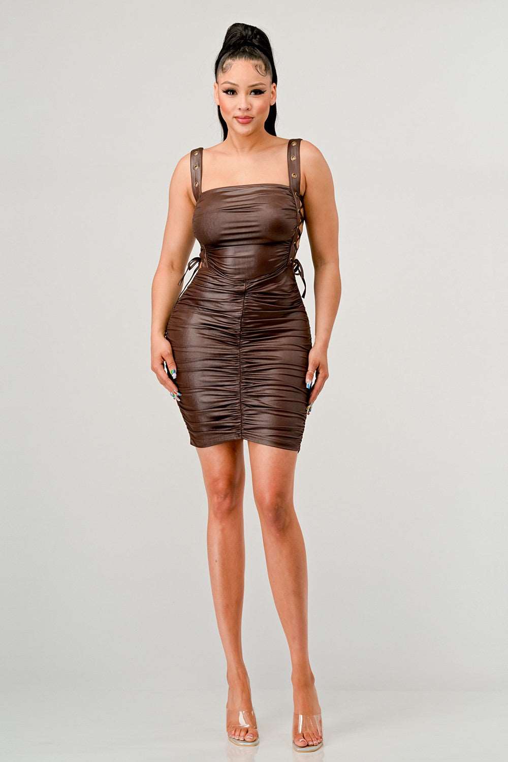 Athina Playful Soft Pu Mini Dress in Small - Athina Dress Opt