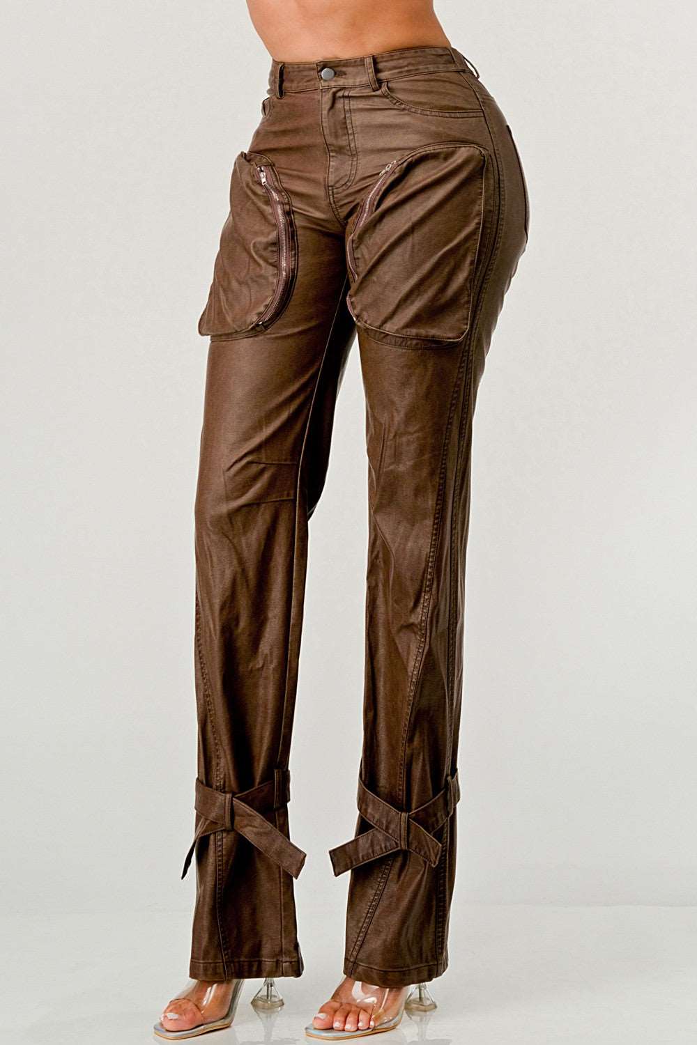 Athina Pu Brown Cargo Pants in Large view 3 - Athina Pants (bottom)