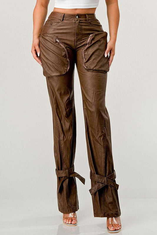 Athina Pu Brown Cargo Pants in Small - Athina Pants (bottom)