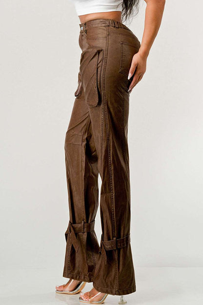 Athina Pu Brown Cargo Pants view 4 - Athina Pants (bottom)