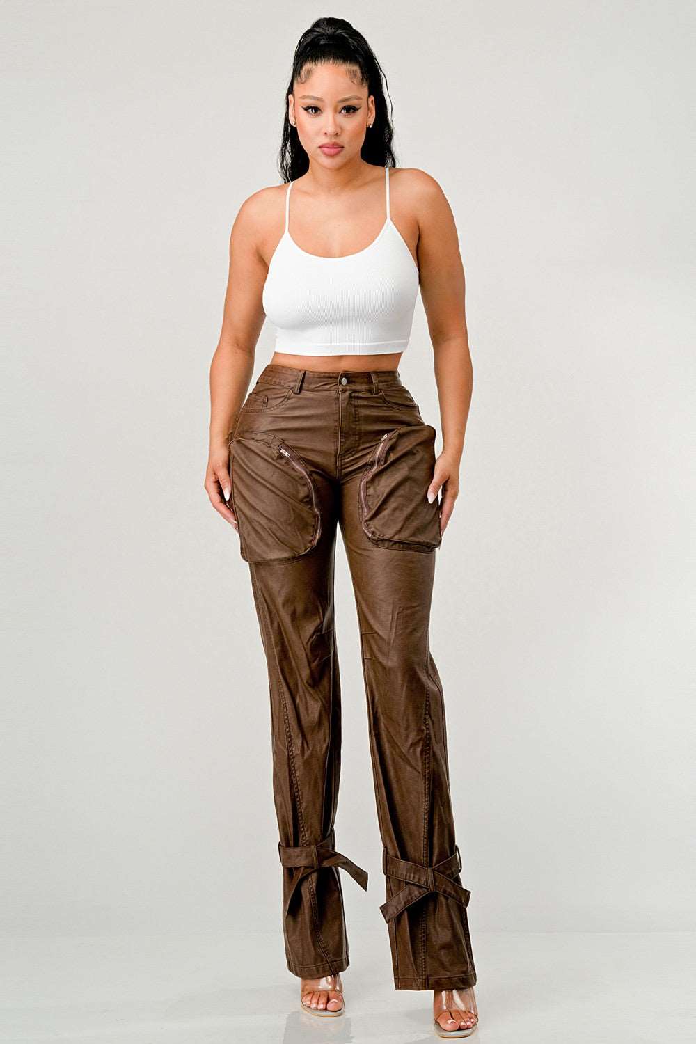 Athina Pu Brown Cargo Pants view 7 - Athina Pants (bottom)