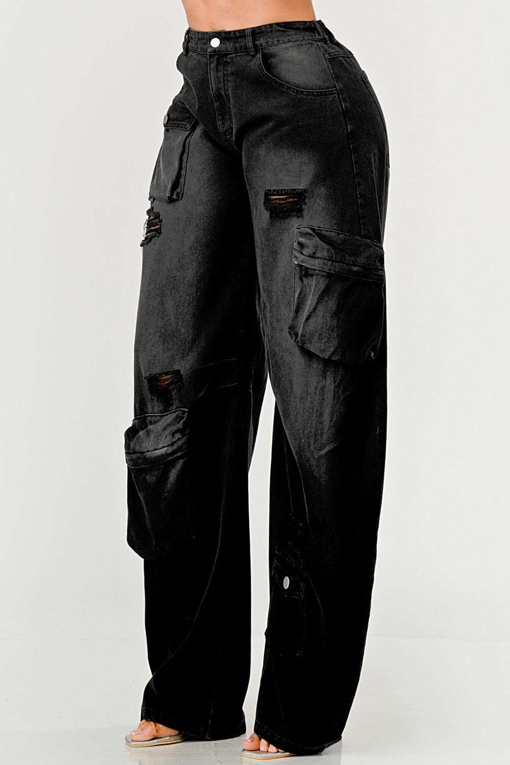 Athina Retail Black Taylor Washed Distressed Jean view 7 - Black Taylor Jeans (bottom)